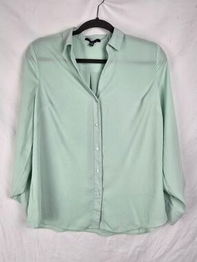 The Limited Ashton Seafoam Green Relaxed Minimalist Chiffon Blouse sz PM